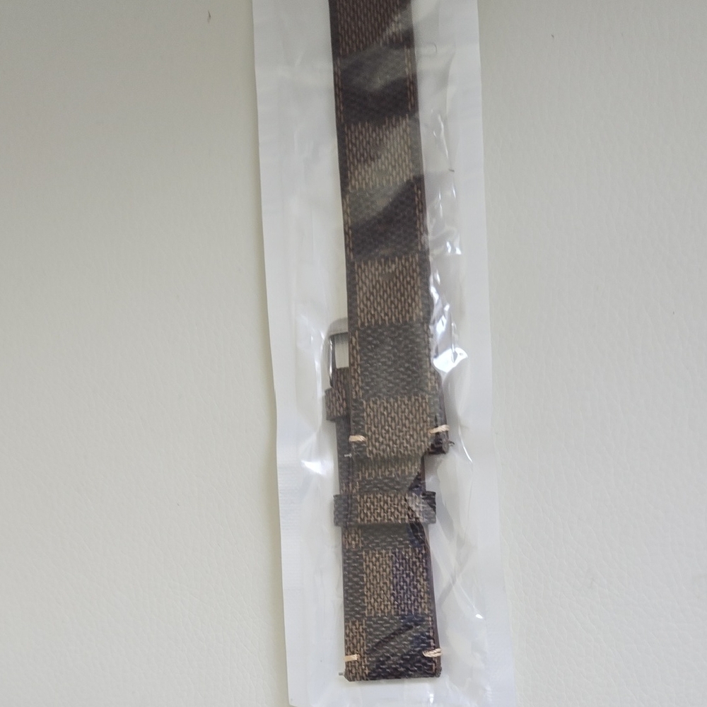 Men's Brown Checkered Bag Strap